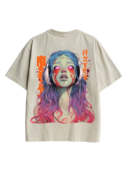 Ghost Song Double Sided Print Washed Tshirt