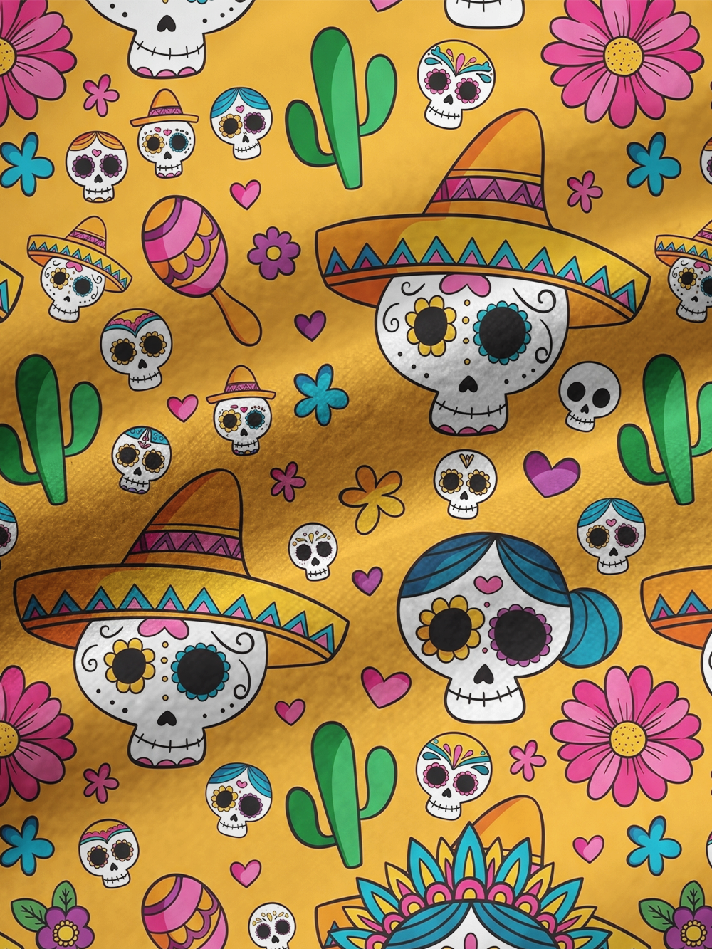 SUGAR SKULL FULL-PRINT SPAGHETTI-STRAP TOP