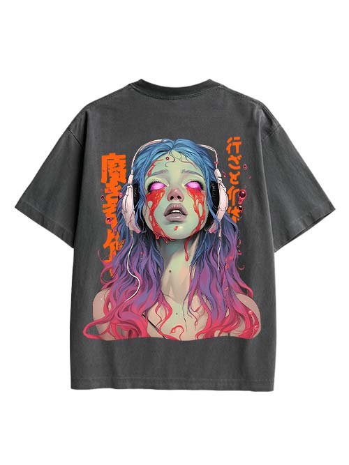 Ghost Song Double Sided Print Washed Tshirt