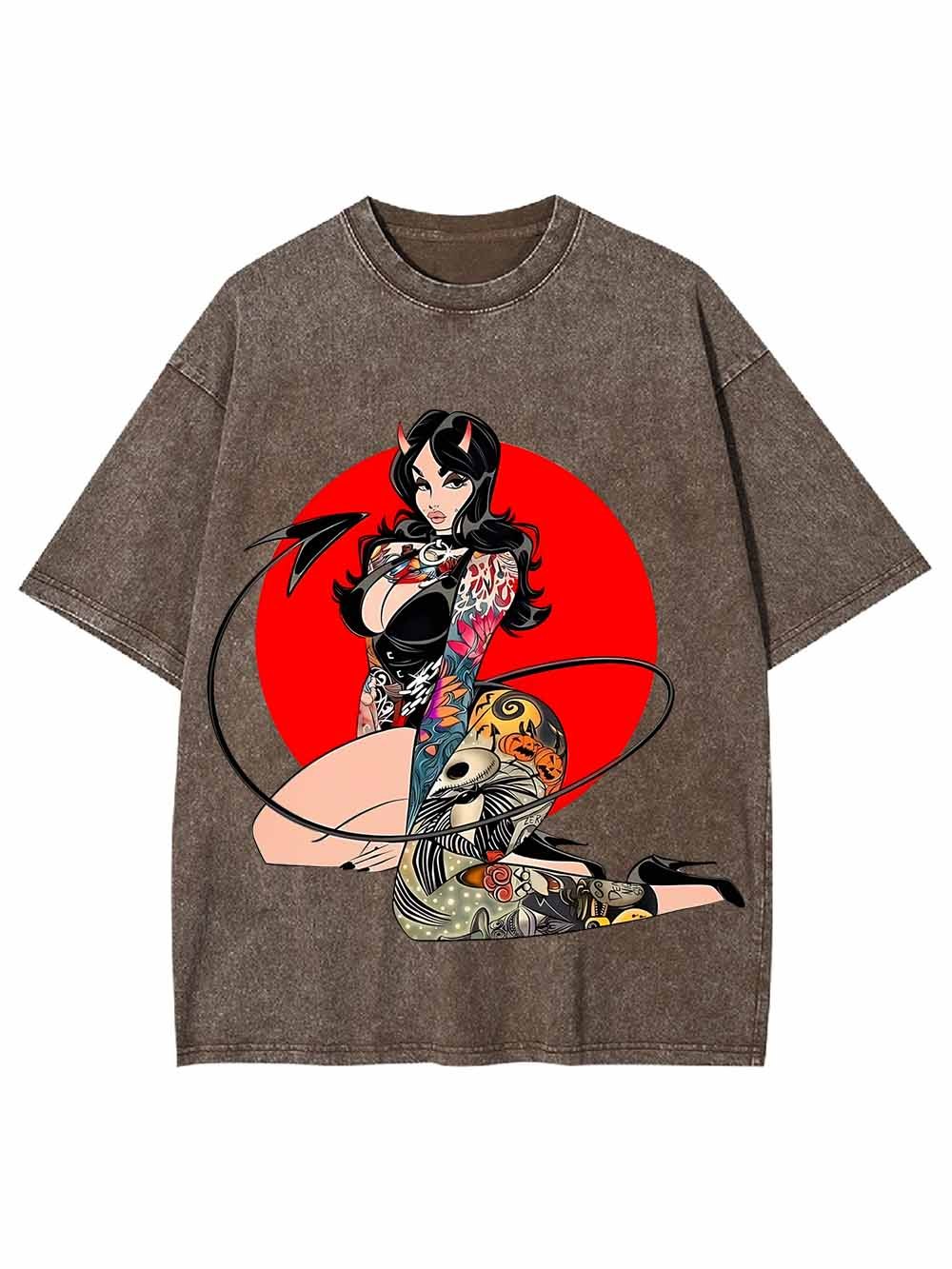 CHIBI DEMON GIRL WASHED TSHIRT