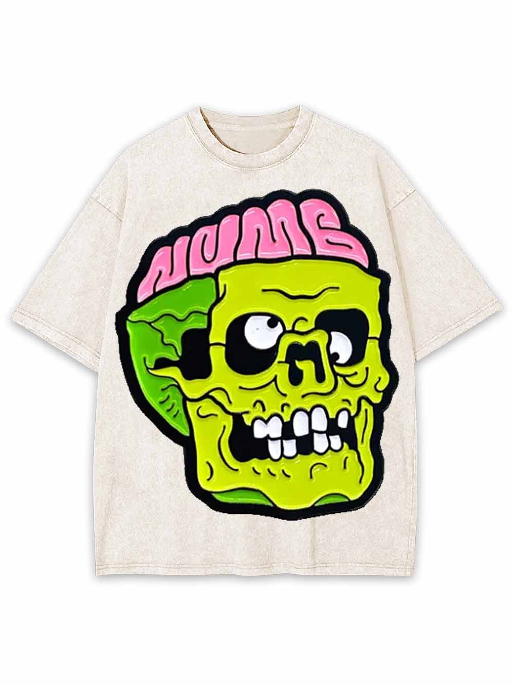 Neon Mind Skull Washed Tshirt