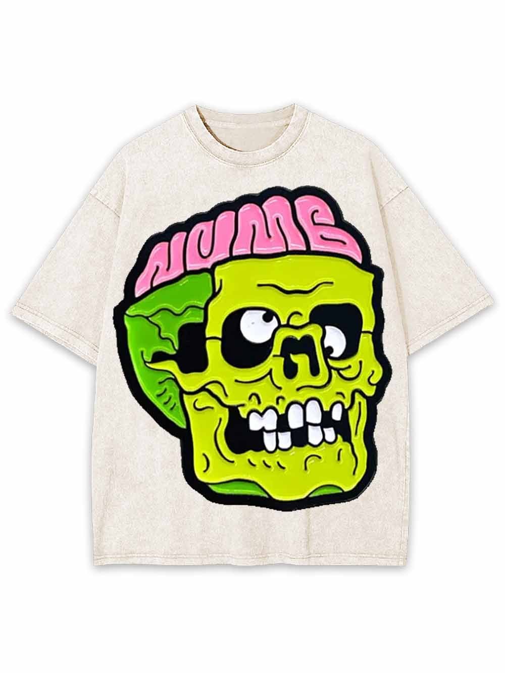 Neon Mind Skull Washed Tshirt