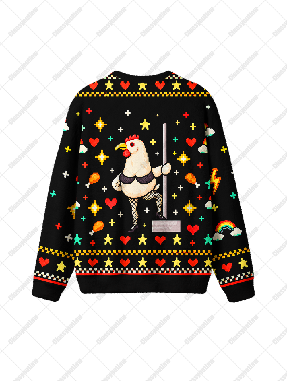 STAGE POLE CHICKEN KNIT SWEATSHIRT