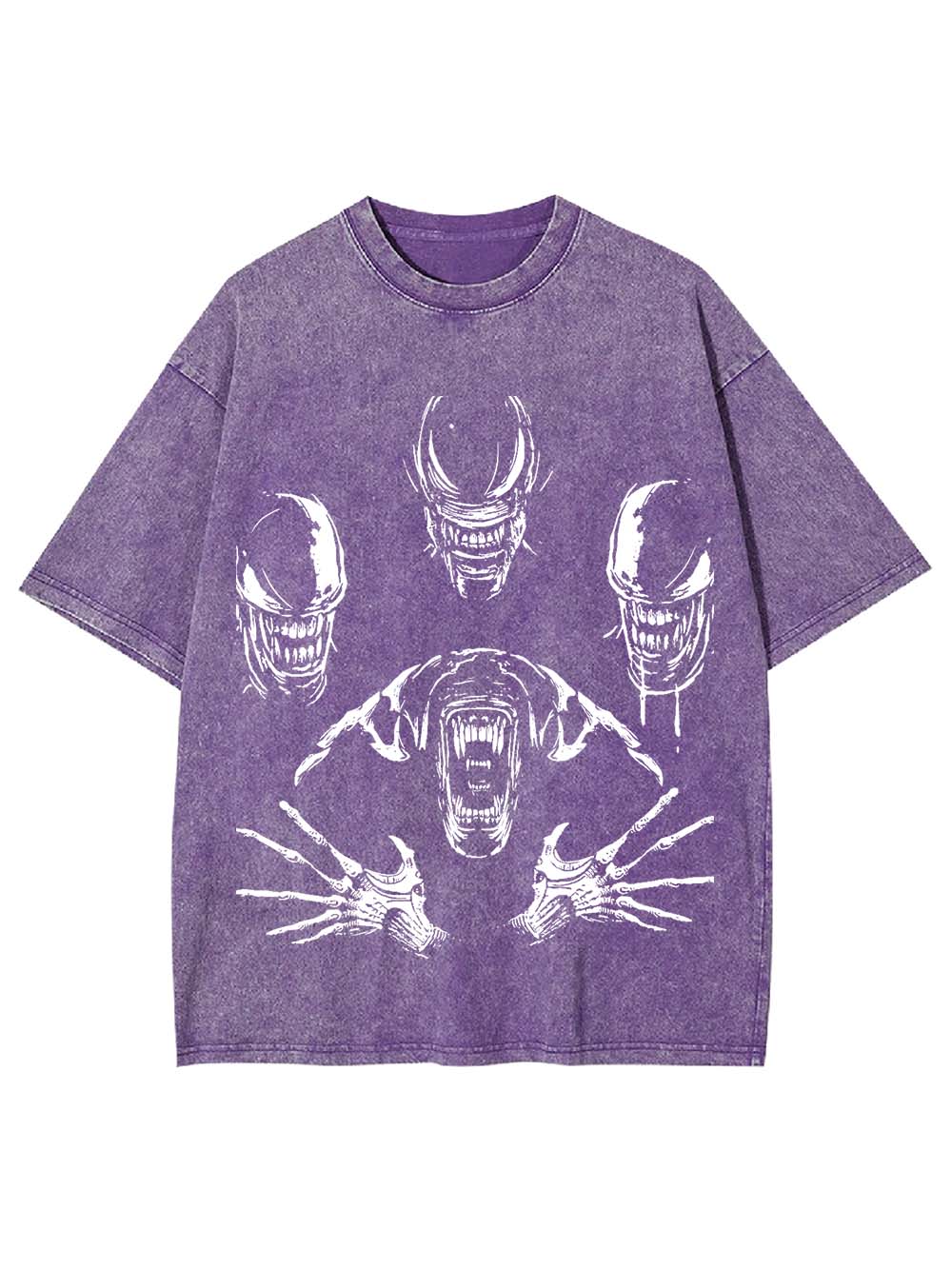 Monster Skeleton Roaring Washed Tshirt