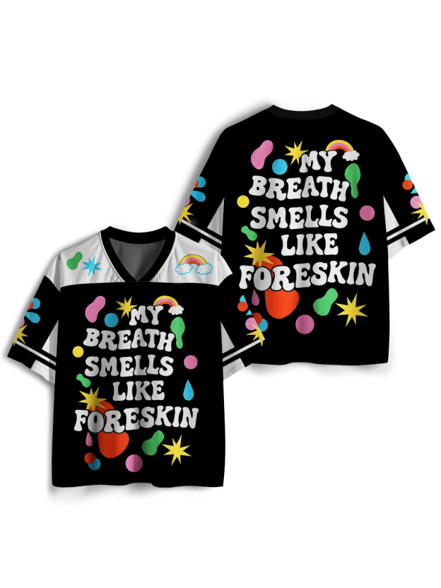 Playful and Bold Statement Mesh Jersey