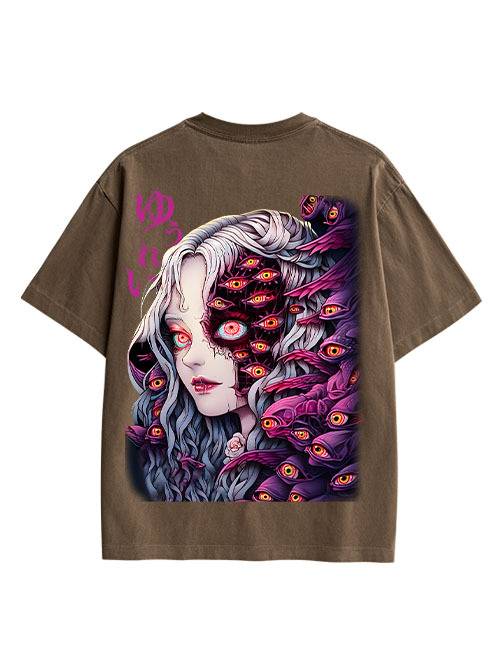 The Allure Of A Thousand Eyes Double Sided Print Washed TShirt