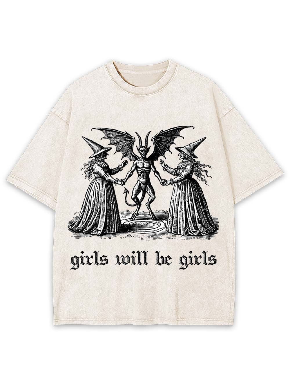 GIRLS WILL BE GIRLS WASHED TSHIRT