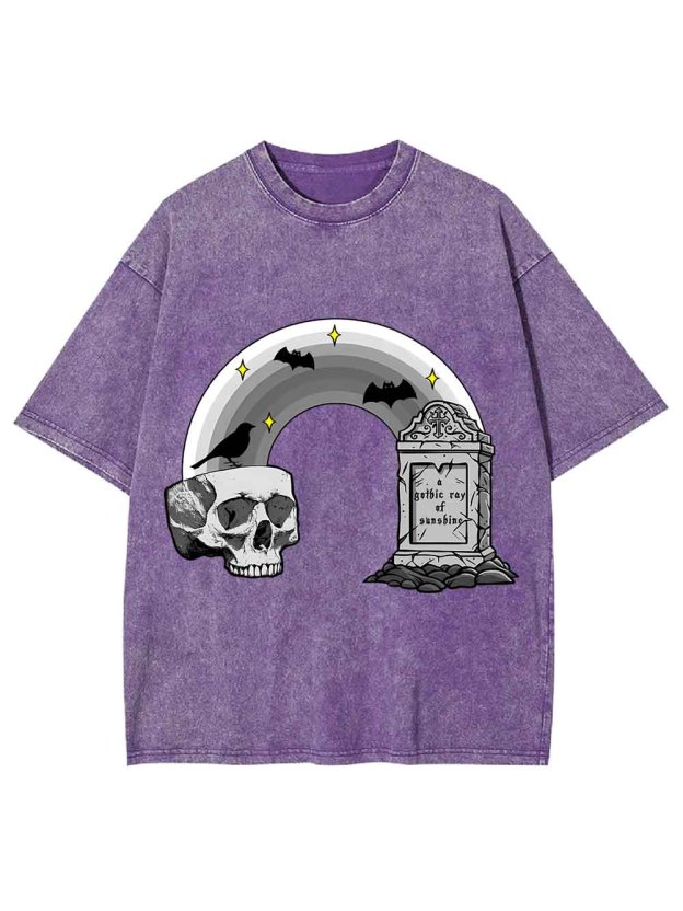 SKULL AND TOMBSTONE MEMO WASHED TSHIRT