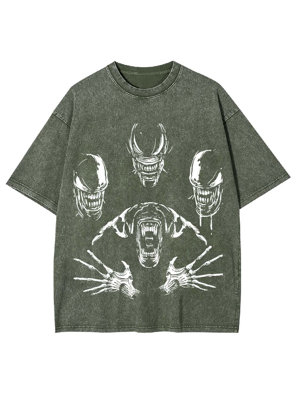 Monster Skeleton Roaring Washed Tshirt