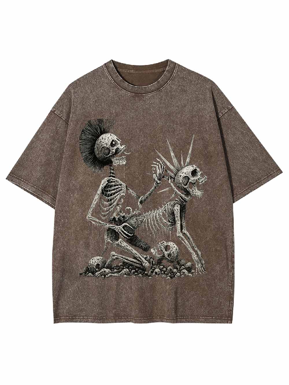 Skeleton Couple Washed Tshirt