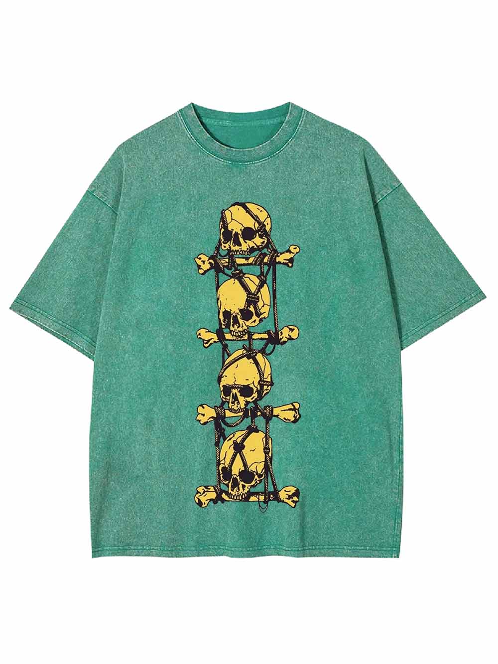 SKULL CROSSBONES CHAIN WASHED TSHIRT