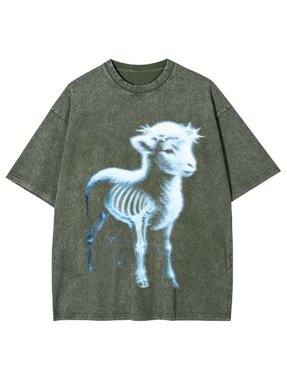Fluorescent Lamb Washed Tshirt