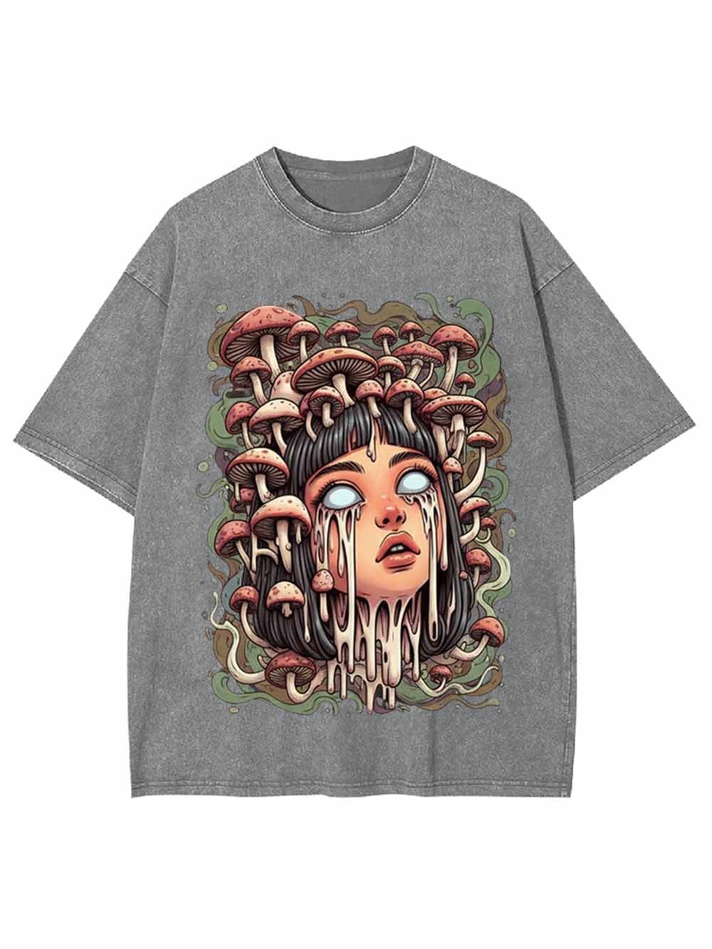 Psychedelic Mushroom Goddess Washed Tshirt