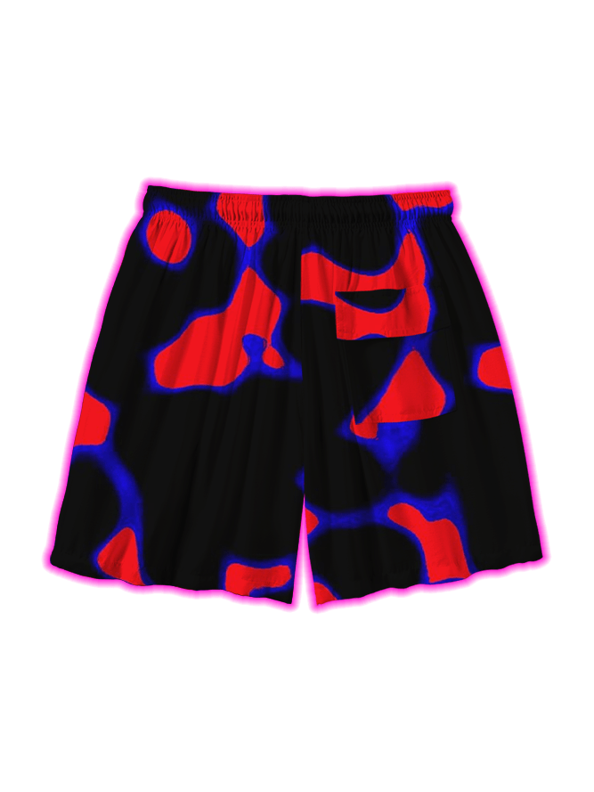 Psychedelic Pattern Vortex Over Print Shorts