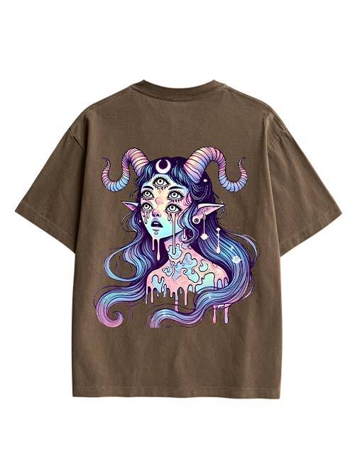 Mystic Melting Siren Double Sided Print Washed TShirt