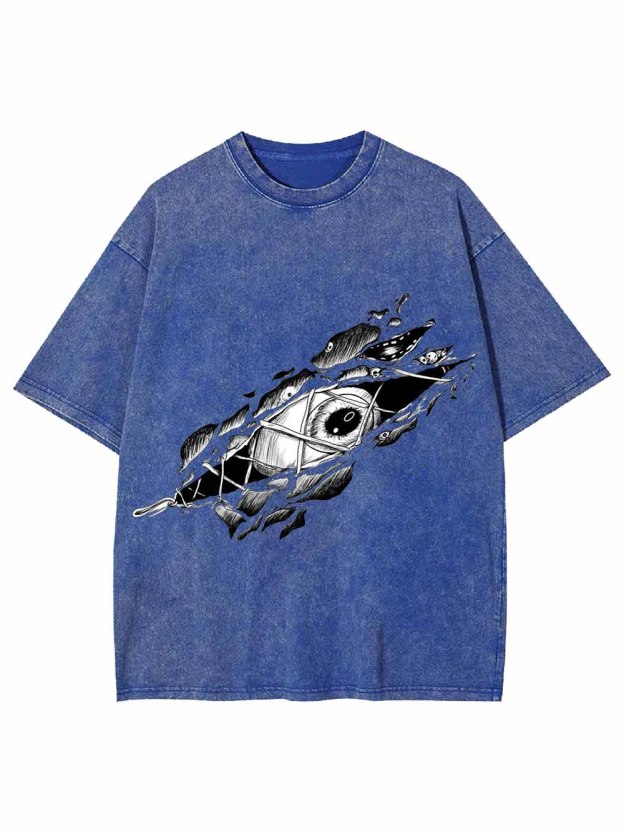 RIPPED FISH EYE WASHED TSHIRT