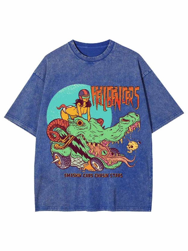 SMASHIN CARS CHASIN IS STARS WASHED TSHIRT