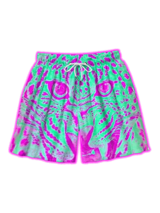 Neon Tiger Over Print Shorts