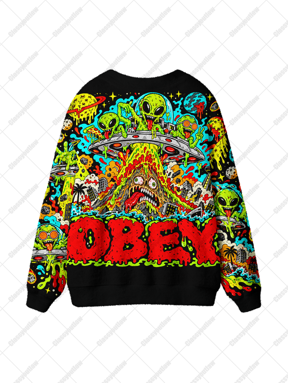 ALIEN MELTDOWN UGLY CARDIGAN SWEATERS