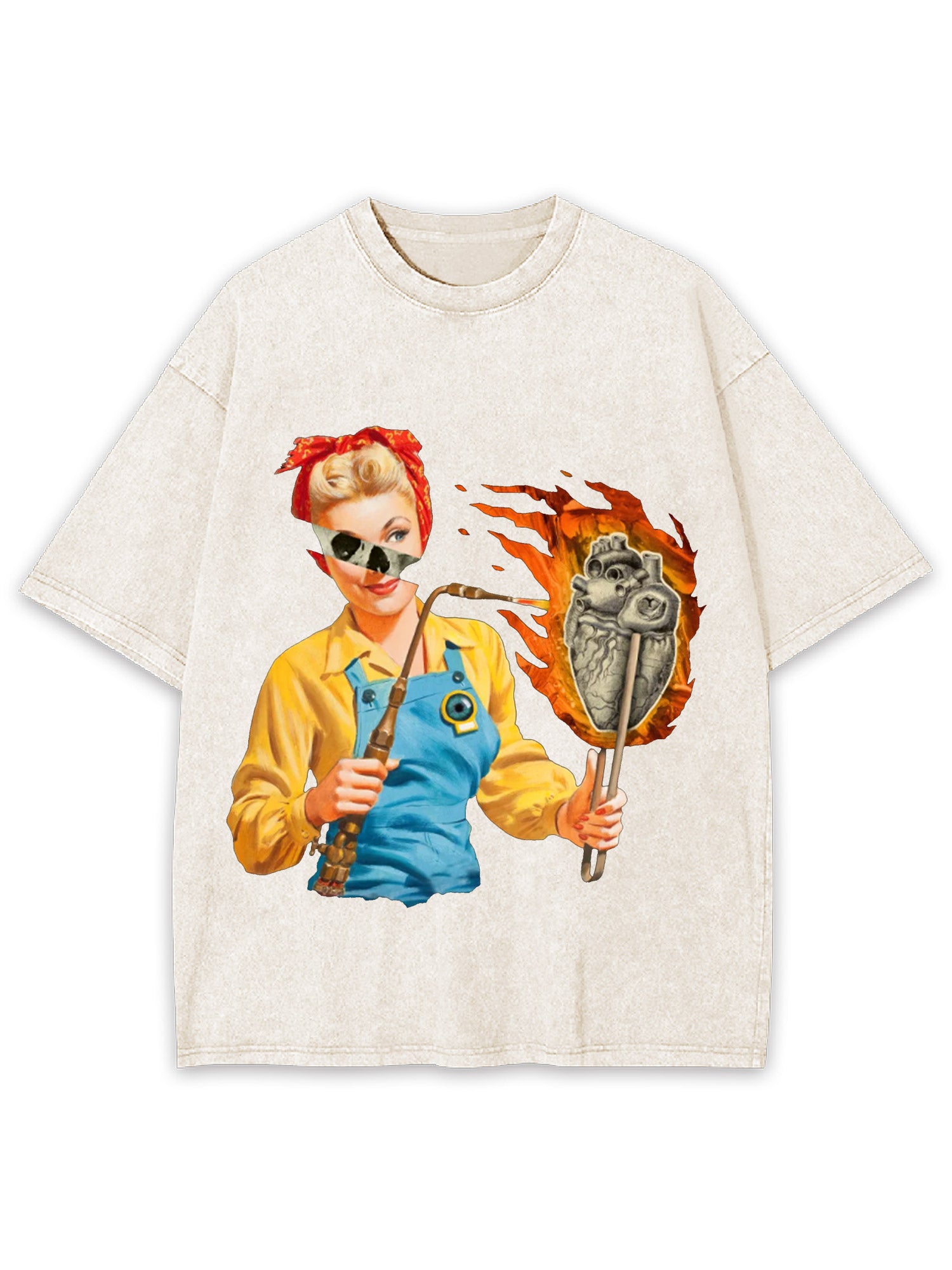 Burning Heart Washed Tshirt