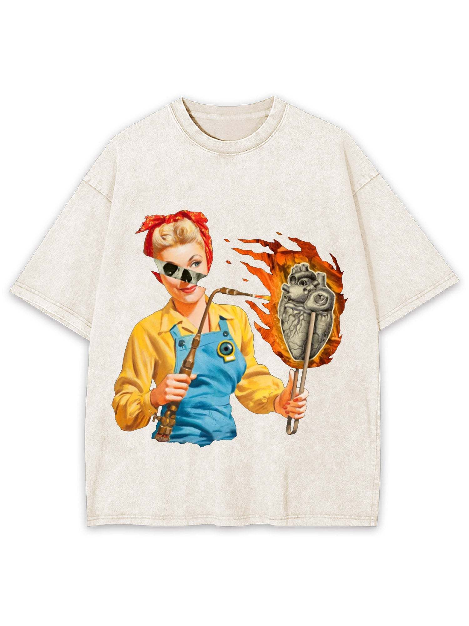 Burning Heart Washed Tshirt