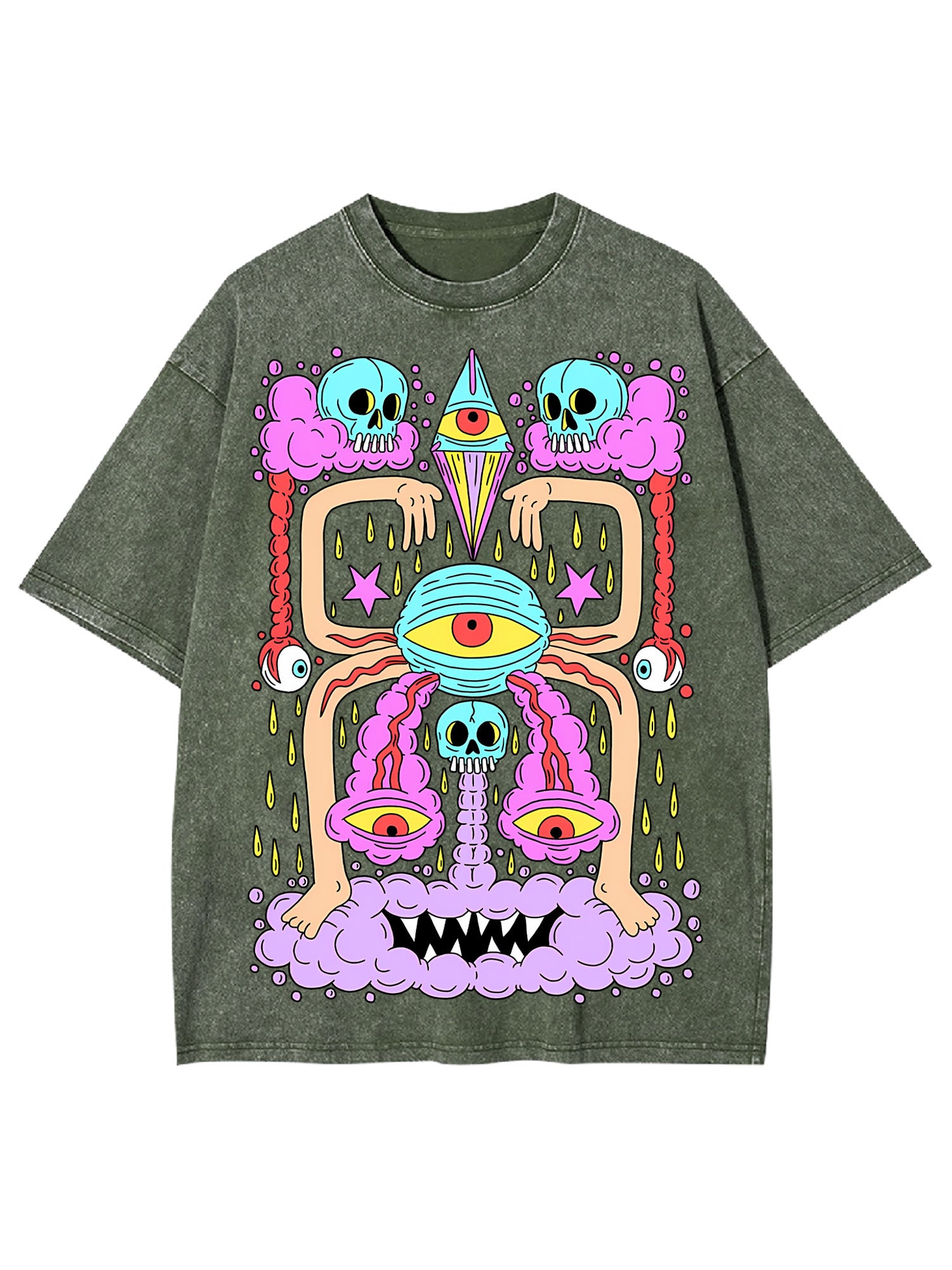 Death And Deranged Washed Tshirt-ClassyOutlaw