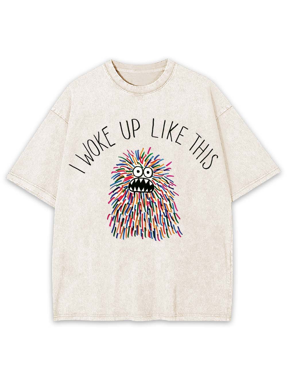 COLORFUL MONSTER WAKE UP WASHED TSHIRT