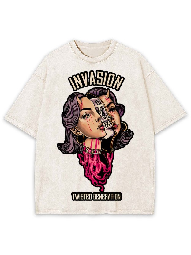 INVASION TWISTED GENERATION WASHED TSHIRT