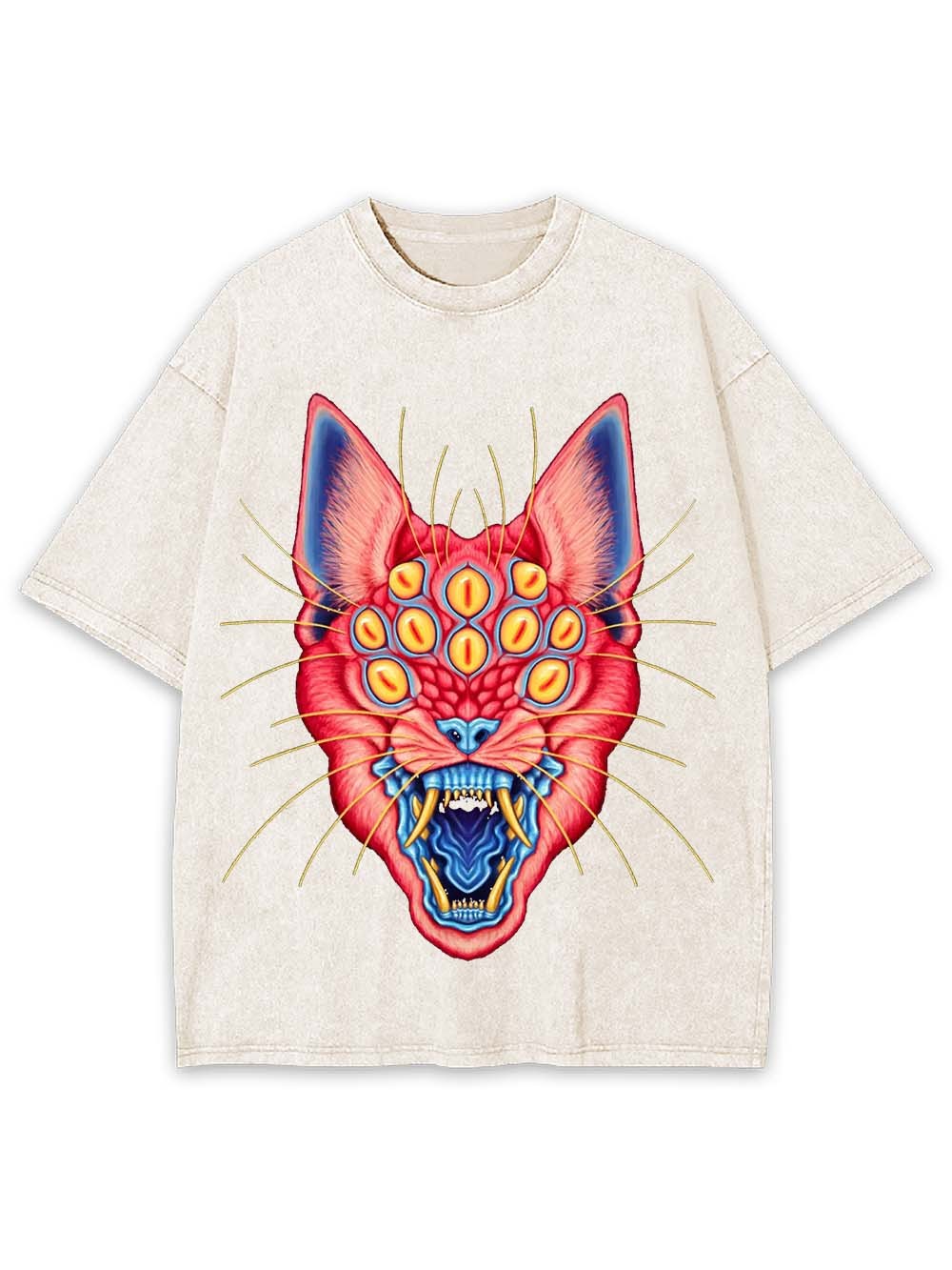 MULTI EYED PANTHER WASHED TSHIRT