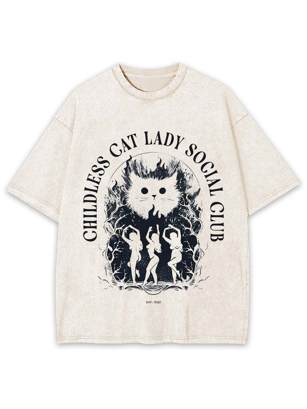 GUILLESS CAT LADY WASHED TSHIRT