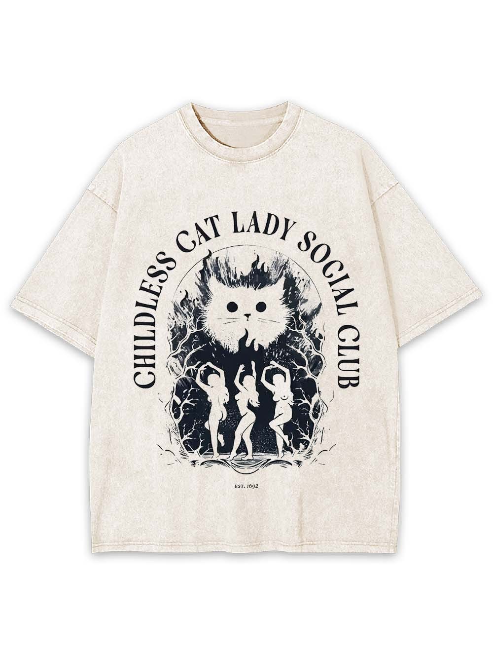 GUILLESS CAT LADY WASHED TSHIRT