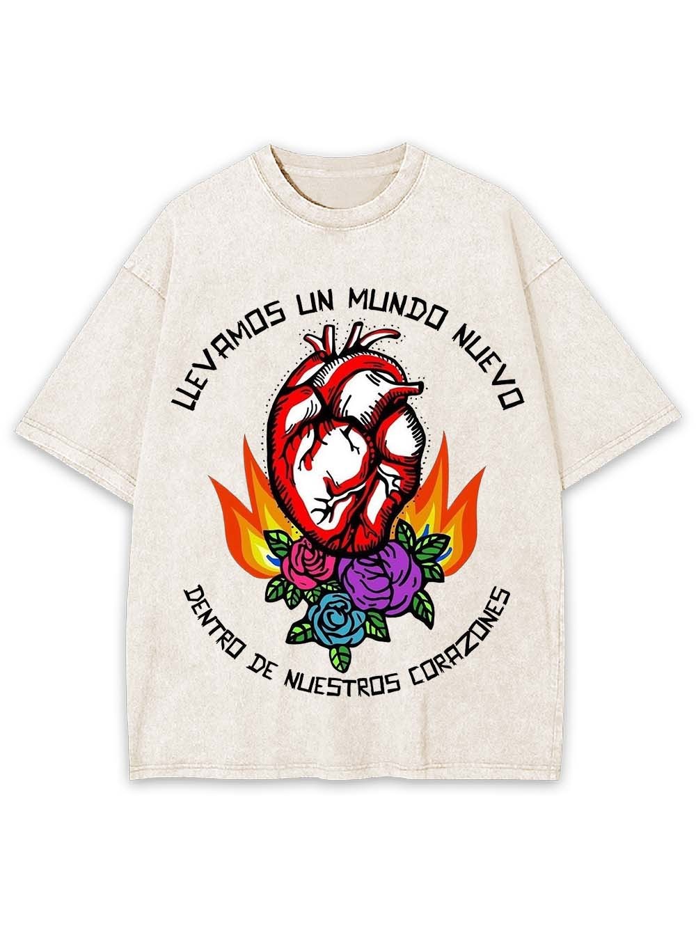 CORAZON FLOR WASHED TSHIRT