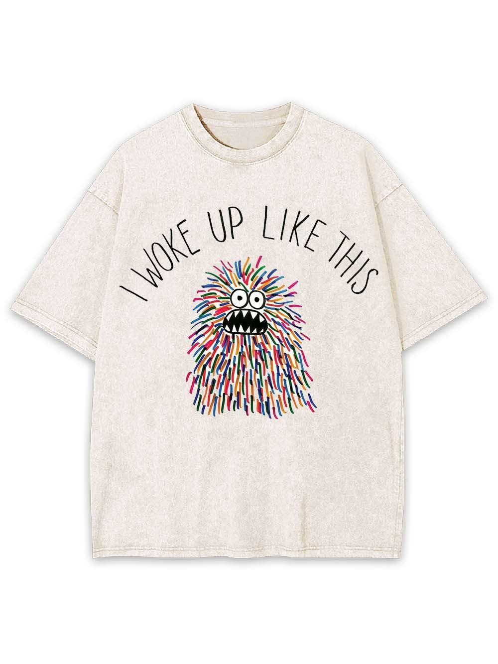 COLORFUL MONSTER WAKE UP WASHED TSHIRT