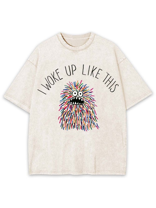 COLORFUL MONSTER WAKE UP WASHED TSHIRT