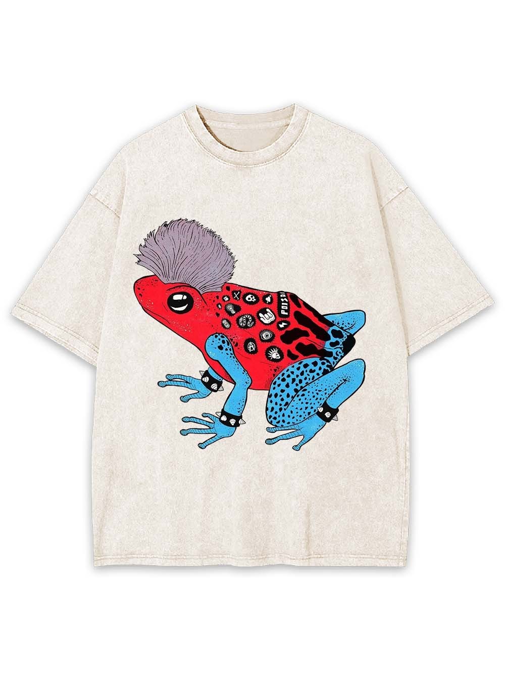 COLORFUL FROG WASHED TSHIRT