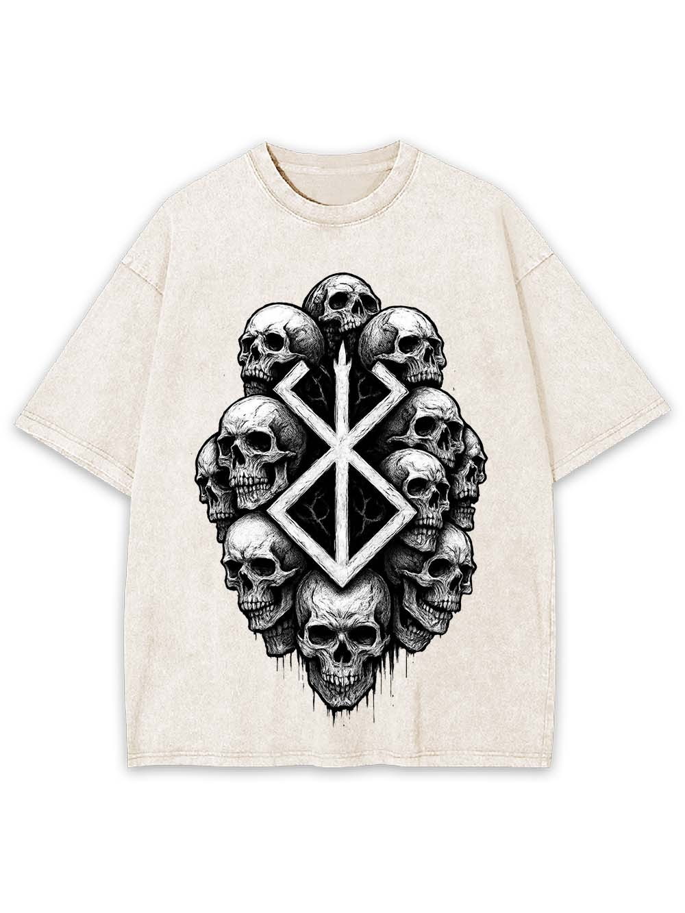 SKULL EMBLEM WASHED TSHIRT