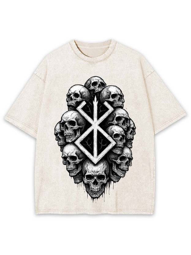 SKULL EMBLEM WASHED TSHIRT