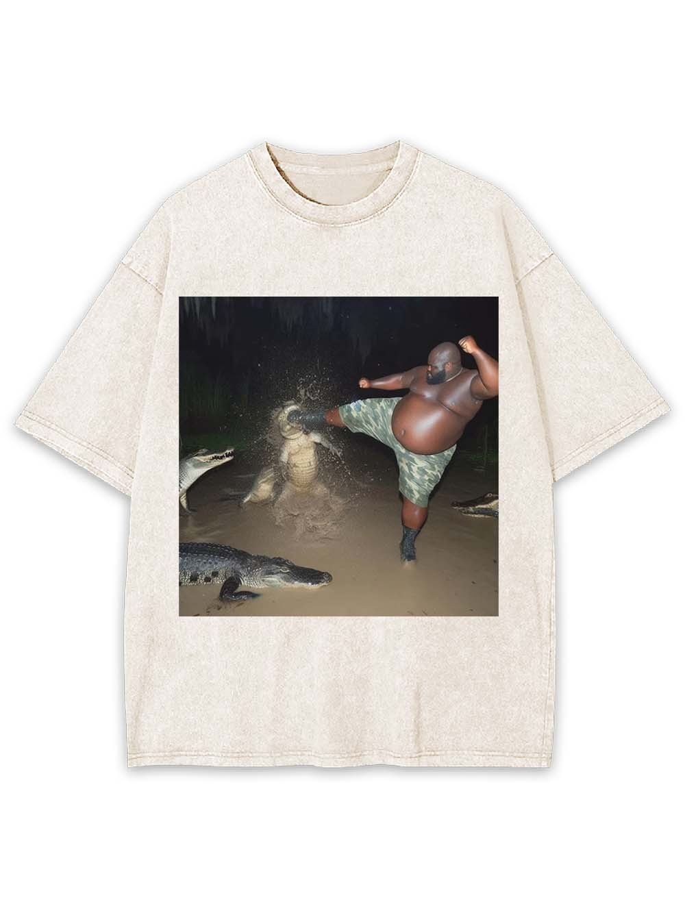 Kicking an alligator in the swamp Washed Tshirt