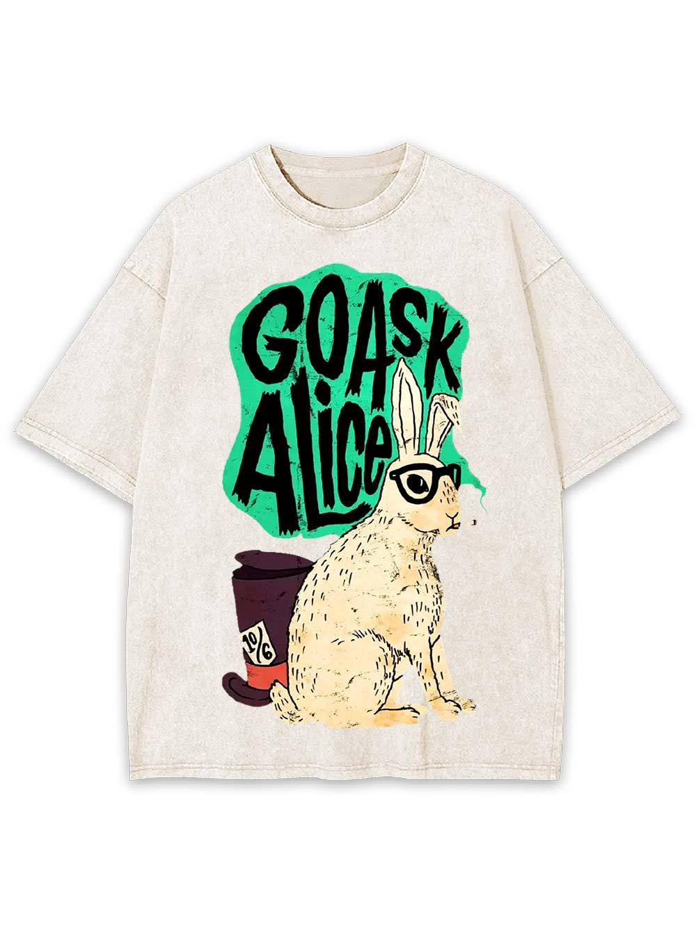Go Ask Alice Washed Tshirt-ClassyOutlaw Sale