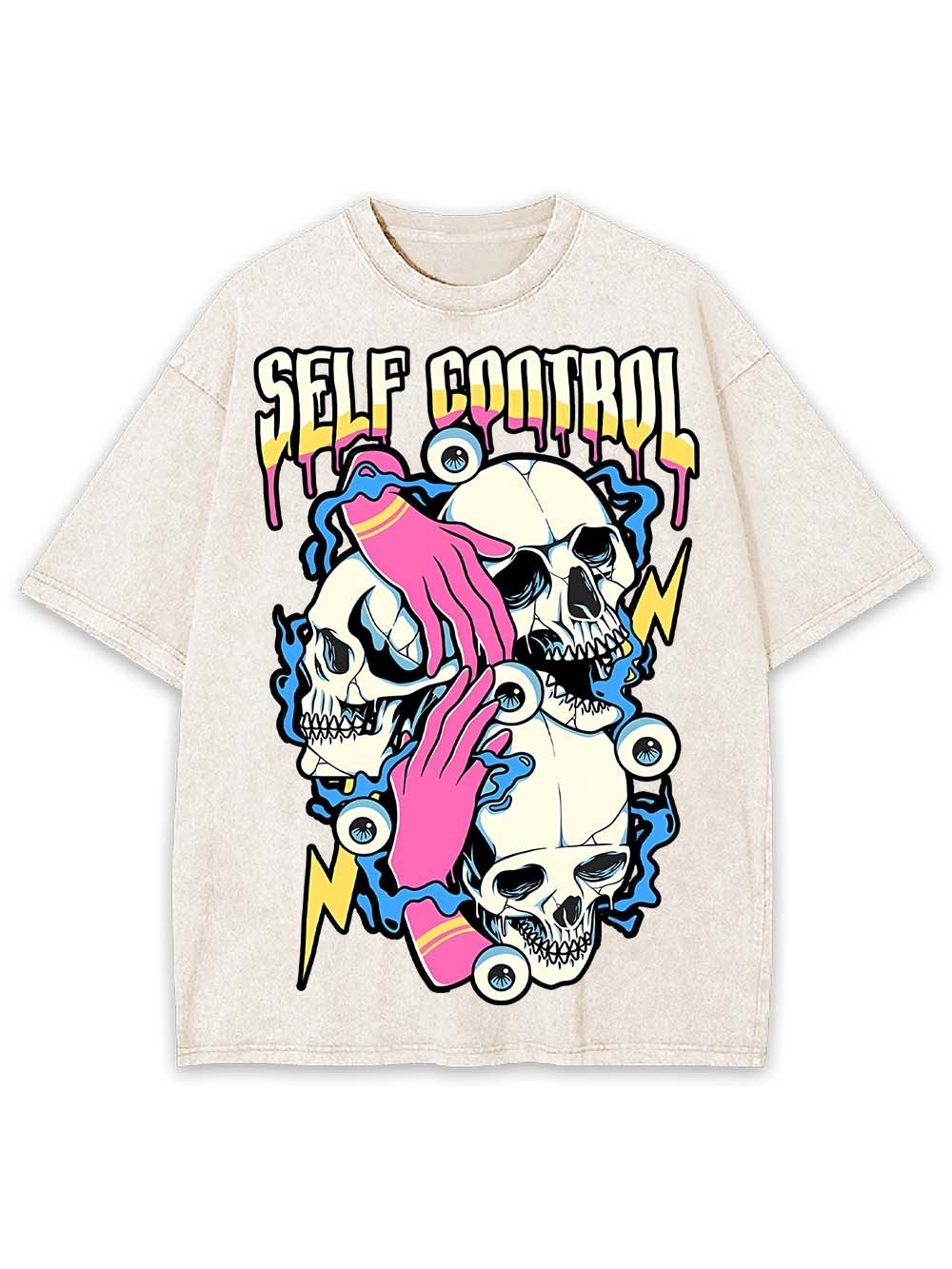 SELF CONTROL CHAOS WASHED TSHIRT