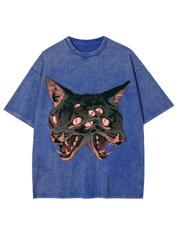 Two Headed Wolf Washed Tshirt