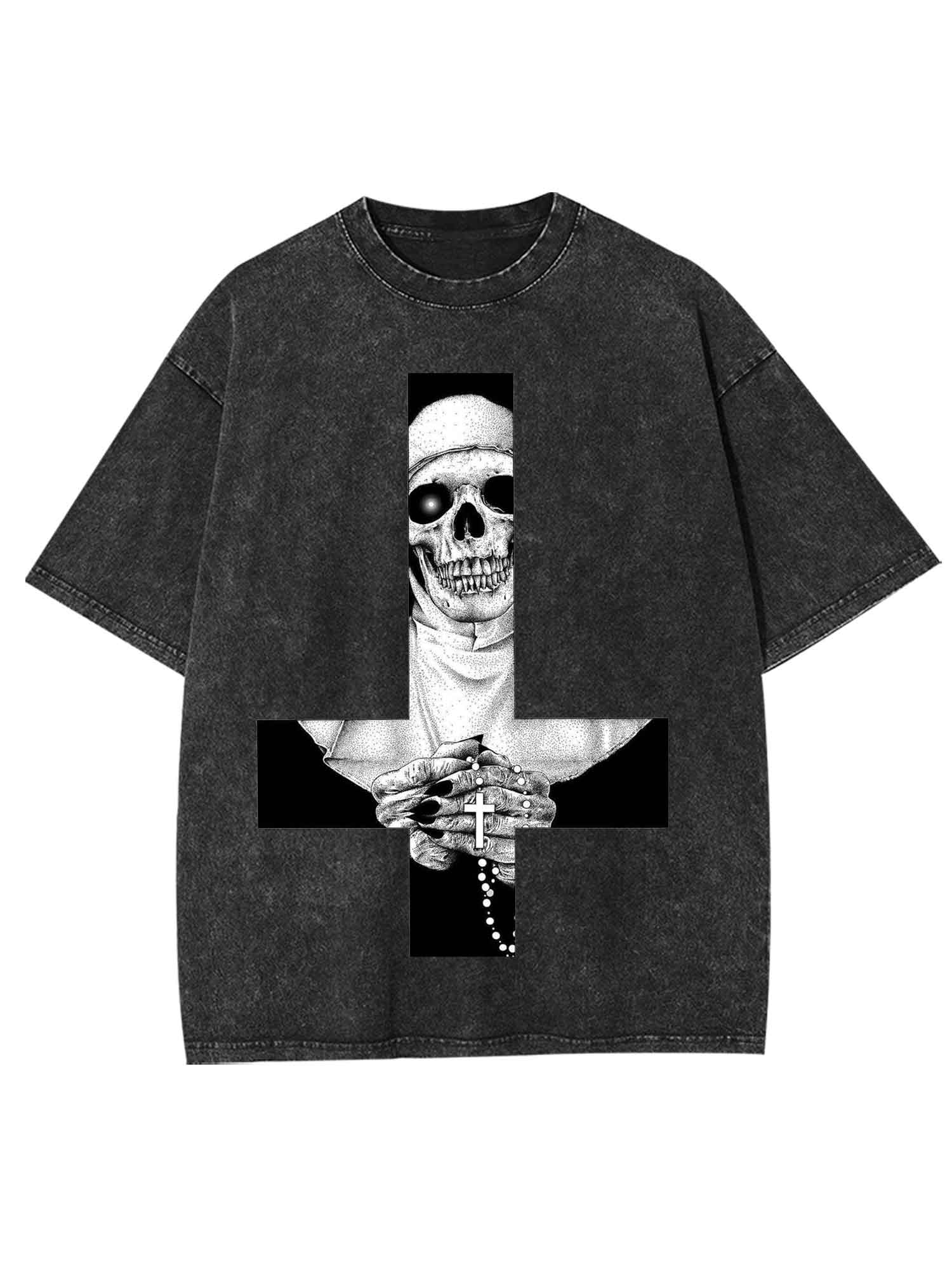 Skeletal Nun Washed Tshirt