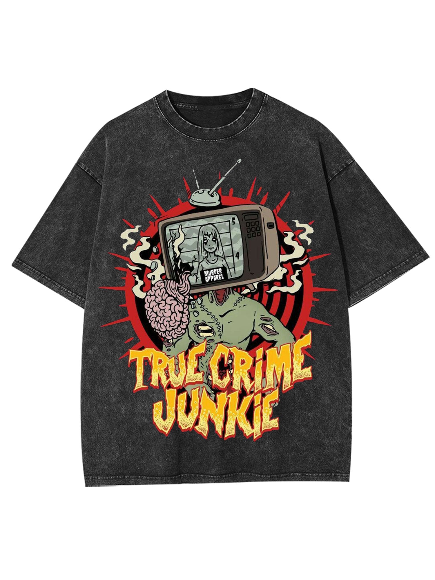 True Crime Junkie Washed Tshirt