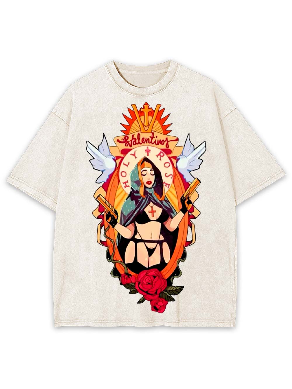 Holy Rose Rebel Washed Tshirt