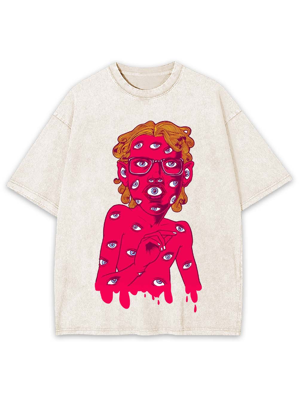 EYE-COVERED ENIGMA WASHED TSHIRT