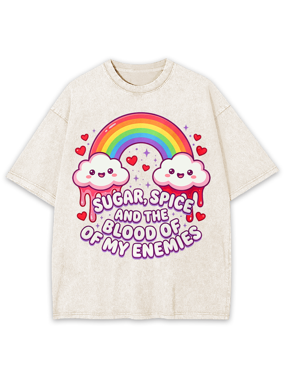 SUGAR, SPICE AND THE BLOOD OF MY ENEMIES Washed Tshirt