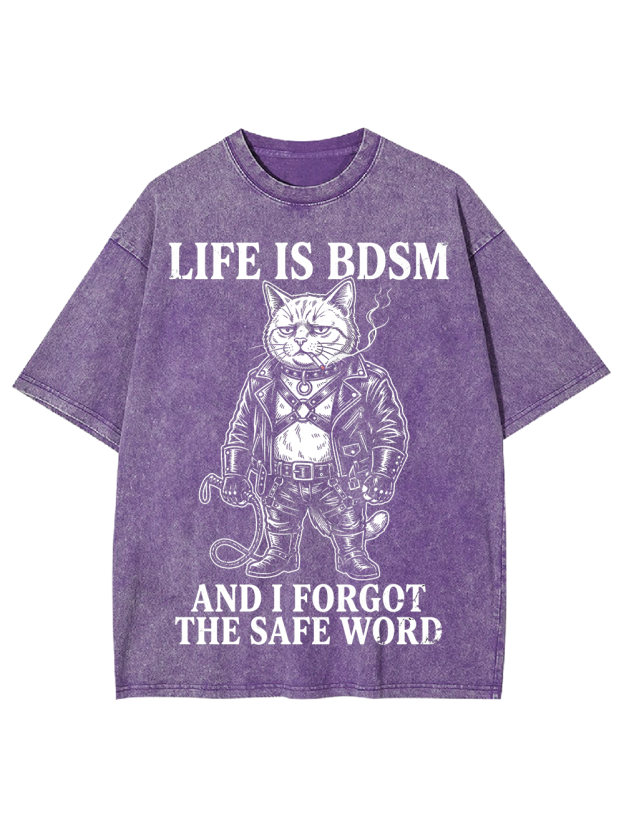 LIFE IS BDSM AND I FORGOT THE SAFE WORD Washed Tshirt