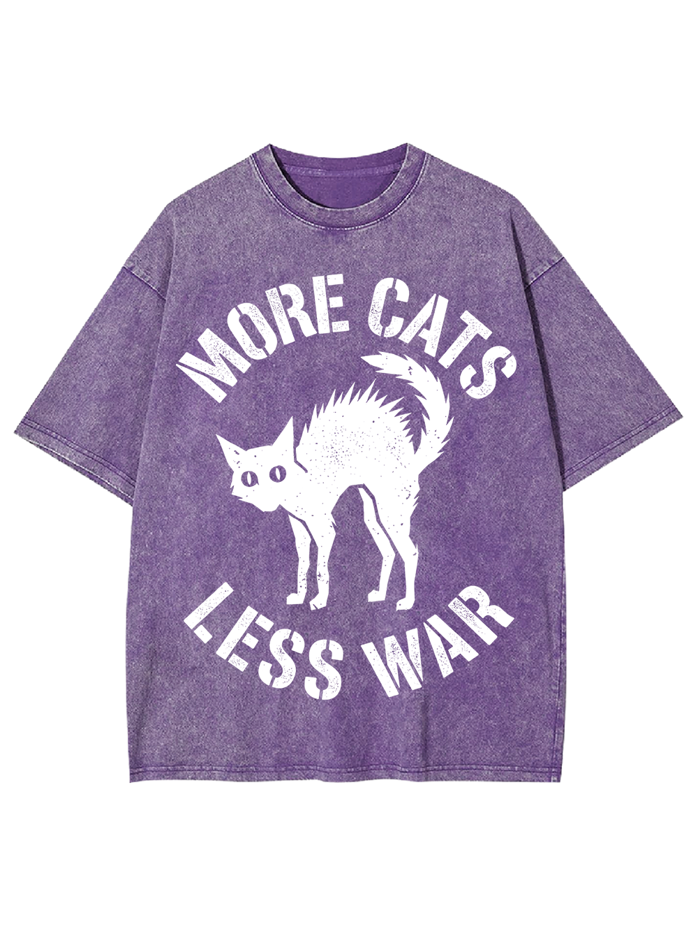 MORE CATS LESS WAR Washed Tshirt