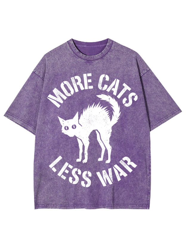 MORE CATS LESS WAR Washed Tshirt