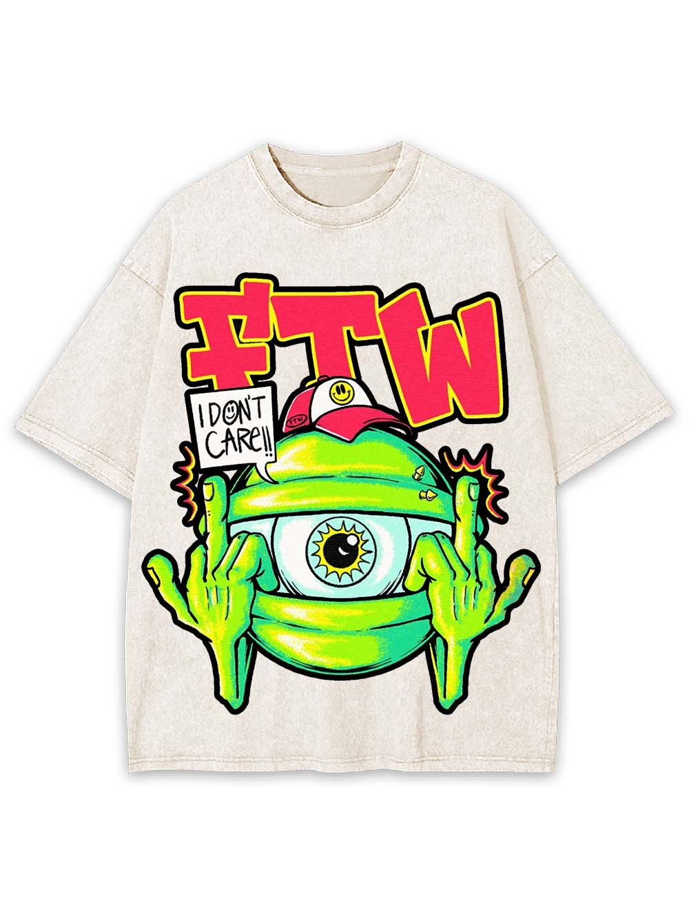 I Donlt care Washed Tshirt